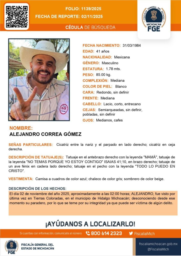 Alejandro Correa, violencia en Michoacán, crimen organizado, Fiscalía de Michoacán, Zinapécuaro