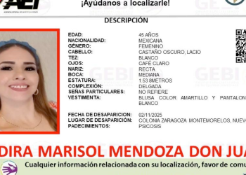 mujer con psicosis, Montemorelos, desaparición en Nuevo León, búsqueda inmediata, GEBI