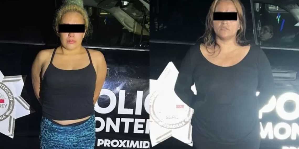 policía monterrey detienen a dos mujeres robos